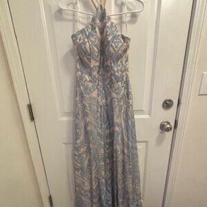 Baby Blue Lace Formal Dress